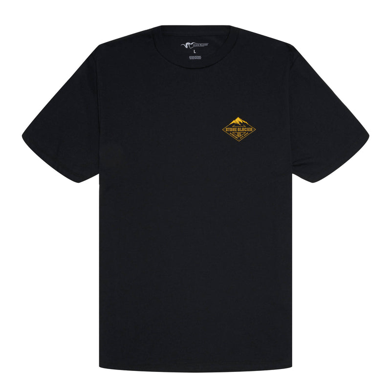 Mountain Peak T Shirt in Black Front